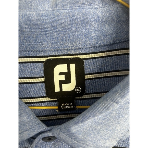Footjoy Men's XL Golf Polo Bay Hill Arnold Palmer Performance Blue Striped - Picture 3 of 8